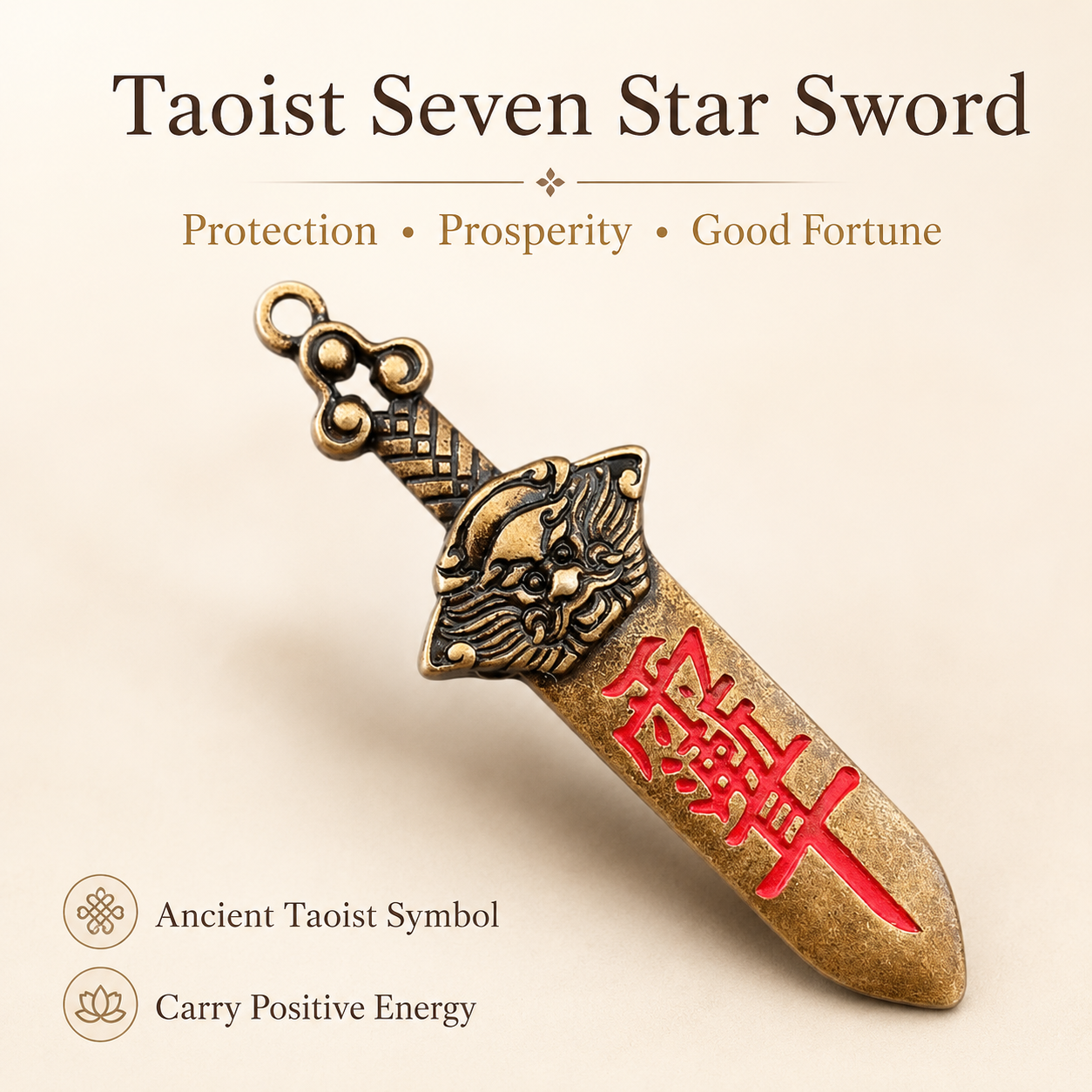 Taoist protection pendant in embroidered velvet gift bag – DaoCharm packaging
