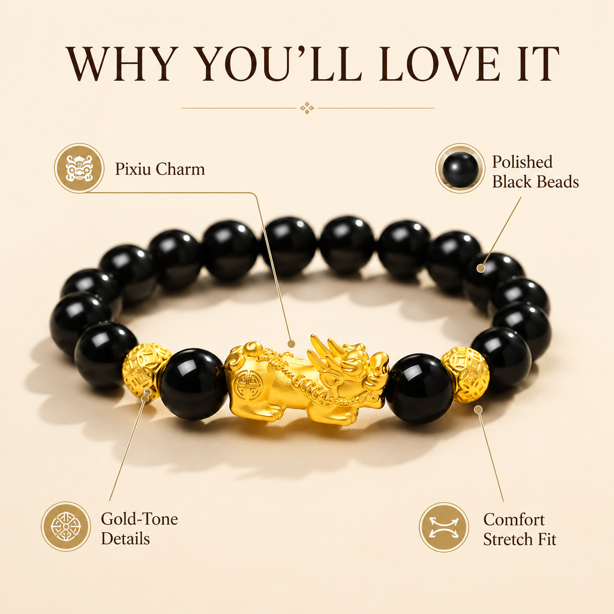 Pixiu Prosperity Bracelet - Wealth, Protection & Good Fortune Charm