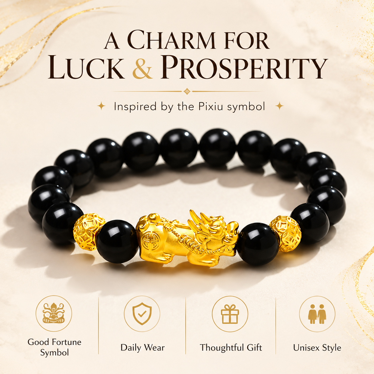 Pixiu Prosperity Bracelet - Wealth, Protection & Good Fortune Charm