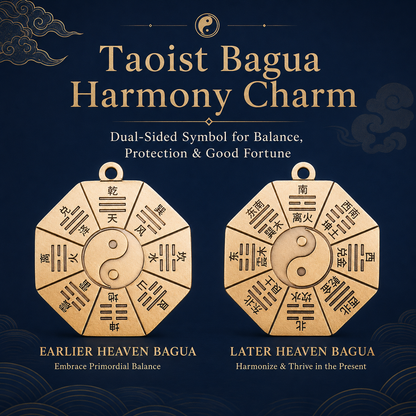 Bagua Harmony Charm in velvet gift bag – Taoist feng shui balance gift packaging