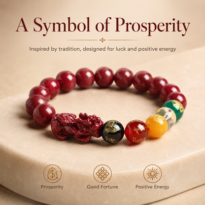 Five Wealth Gods Pixiu Bracelet in velvet gift bag – Chinese New Year prosperity gift