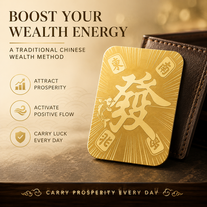 Wealth System Phone Sticker – Gold Prosperity Charm for Phone, Tablet & Laptop