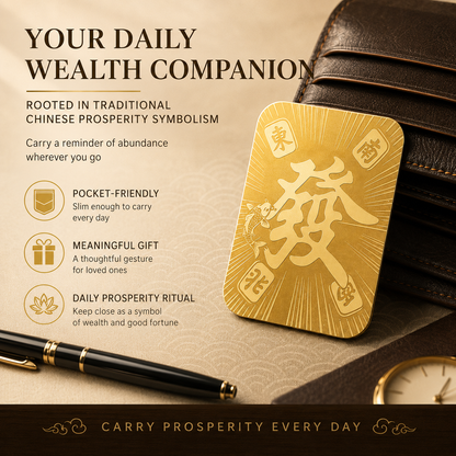 Wealth System Phone Sticker – Gold Prosperity Charm for Phone, Tablet & Laptop
