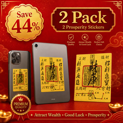 Wealth Vault Gold Phone Sticker (財庫) – Feng Shui Money Magnet Charm